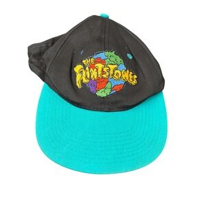 Vintage 1994‎ The Flintstones Movie Promo Snapback Hat Black Teal Fresh Caps 90s
